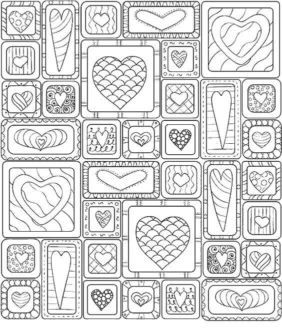 Coloring Different hearts. Category coloring antistress. Tags:  the antistress, patterns, hearts.
