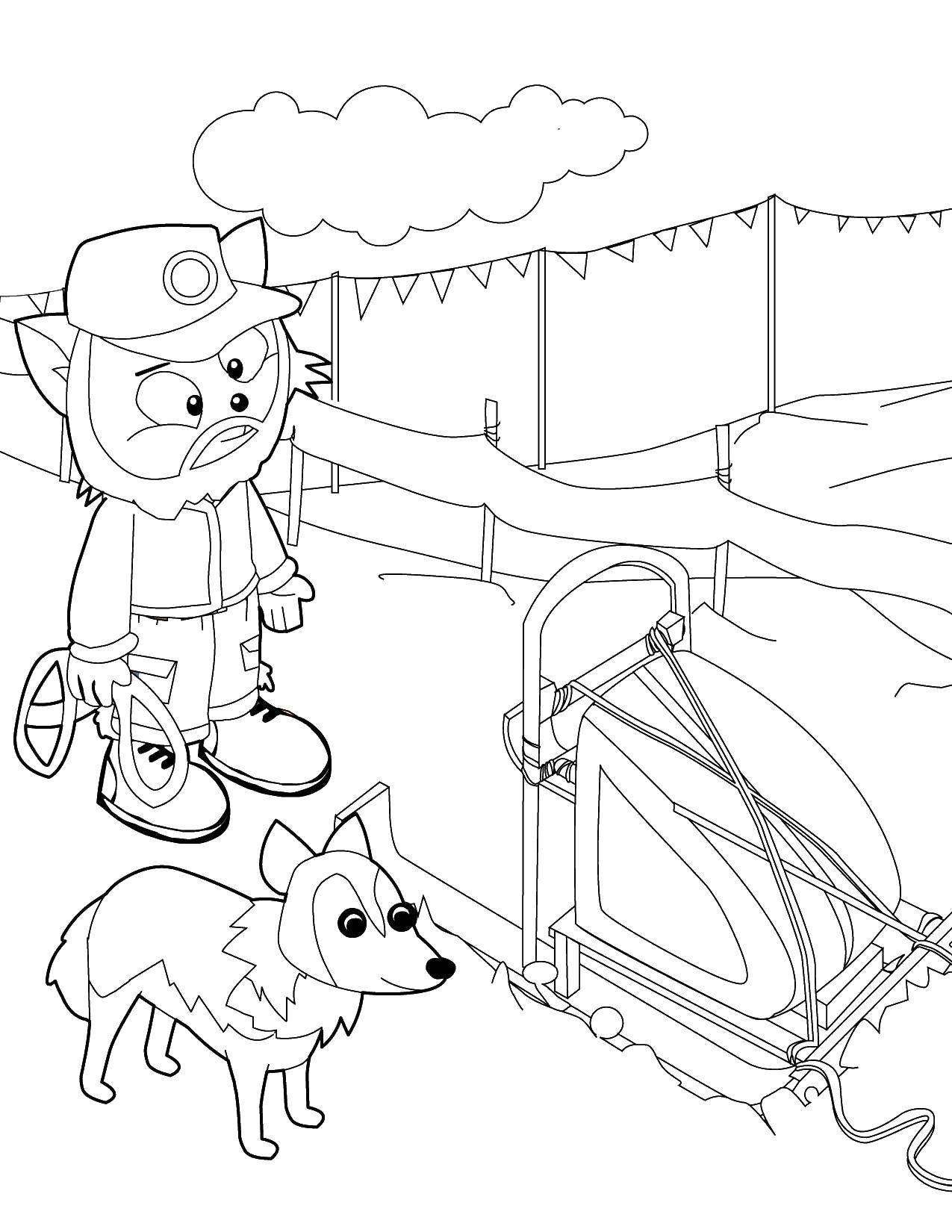Coloring Sleigh. Category coloring. Tags:  snow, winter, sleigh.
