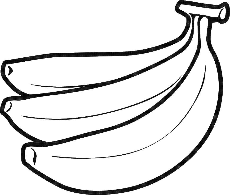 Название: Раскраска Связка бананов. Категория: фрукты. Теги: фрукты, бананы.