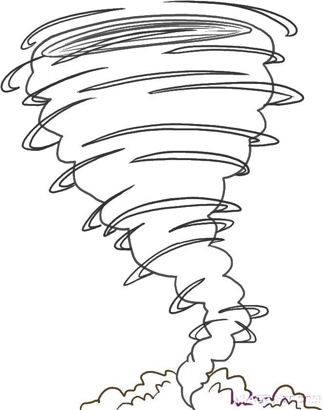 Coloring Tornado. Category coloring. Tags:  tornado, wind, whirlwind.