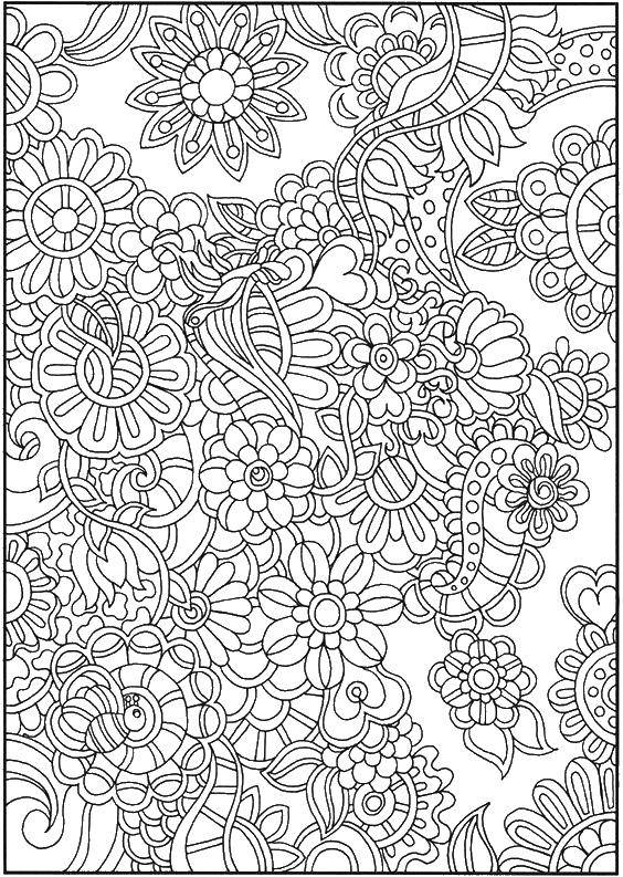 Coloring Flowers. Category coloring antistress. Tags:  the antistress, patterns, flowers.