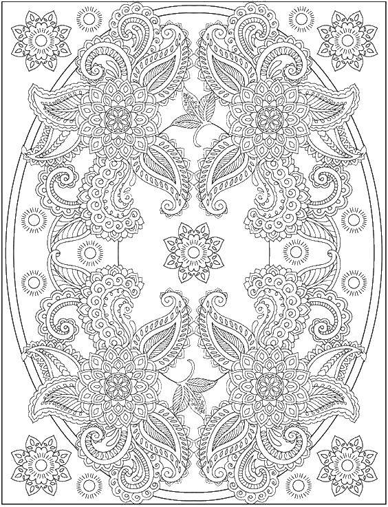 Coloring Flowers pattern. Category coloring antistress. Tags:  patterns, flowers.