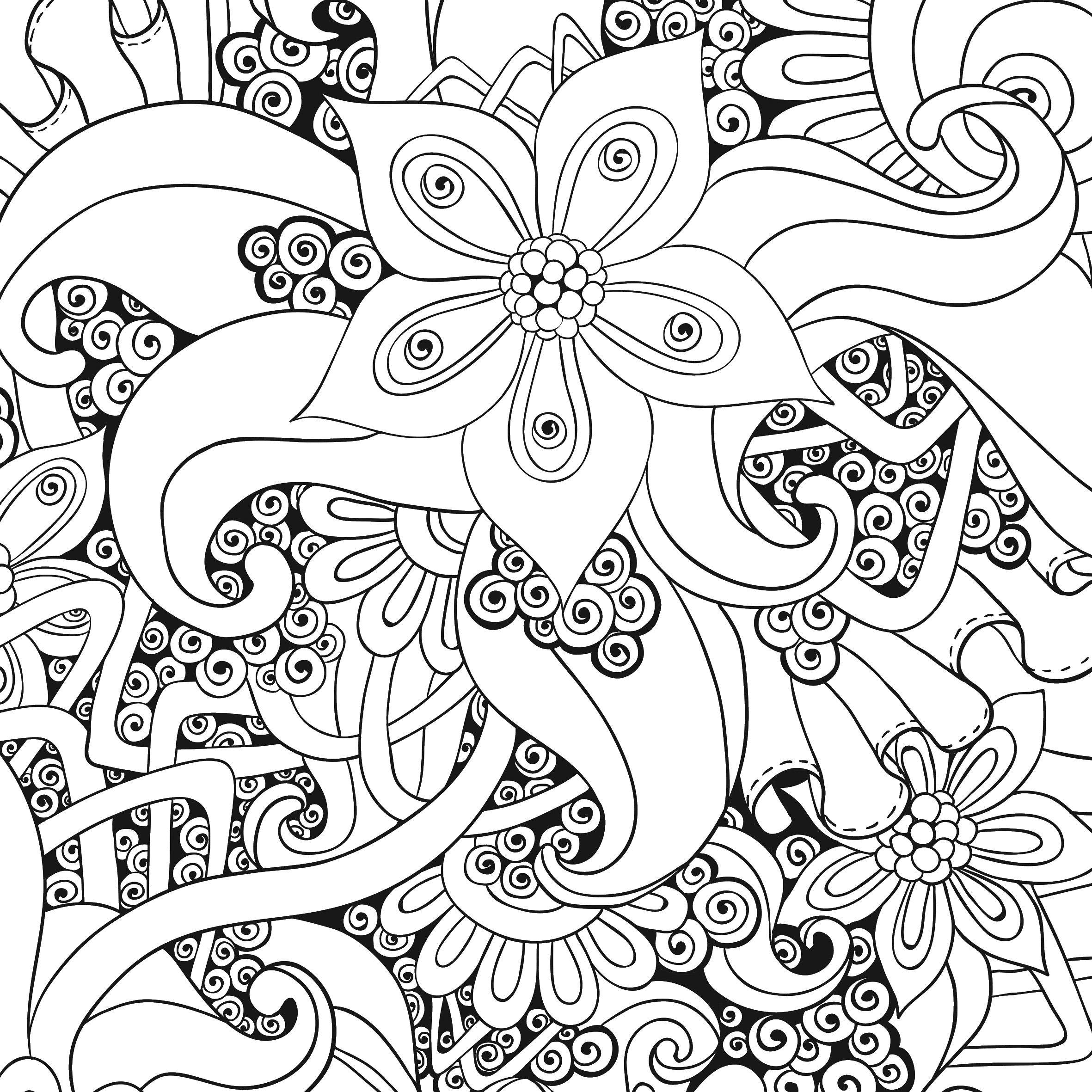 Coloring Flowers. Category coloring antistress. Tags:  flowers.