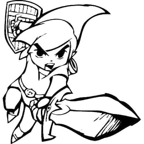 Coloring Warrior with sword and shield. Category People. Tags:  people, Prince, warrior.