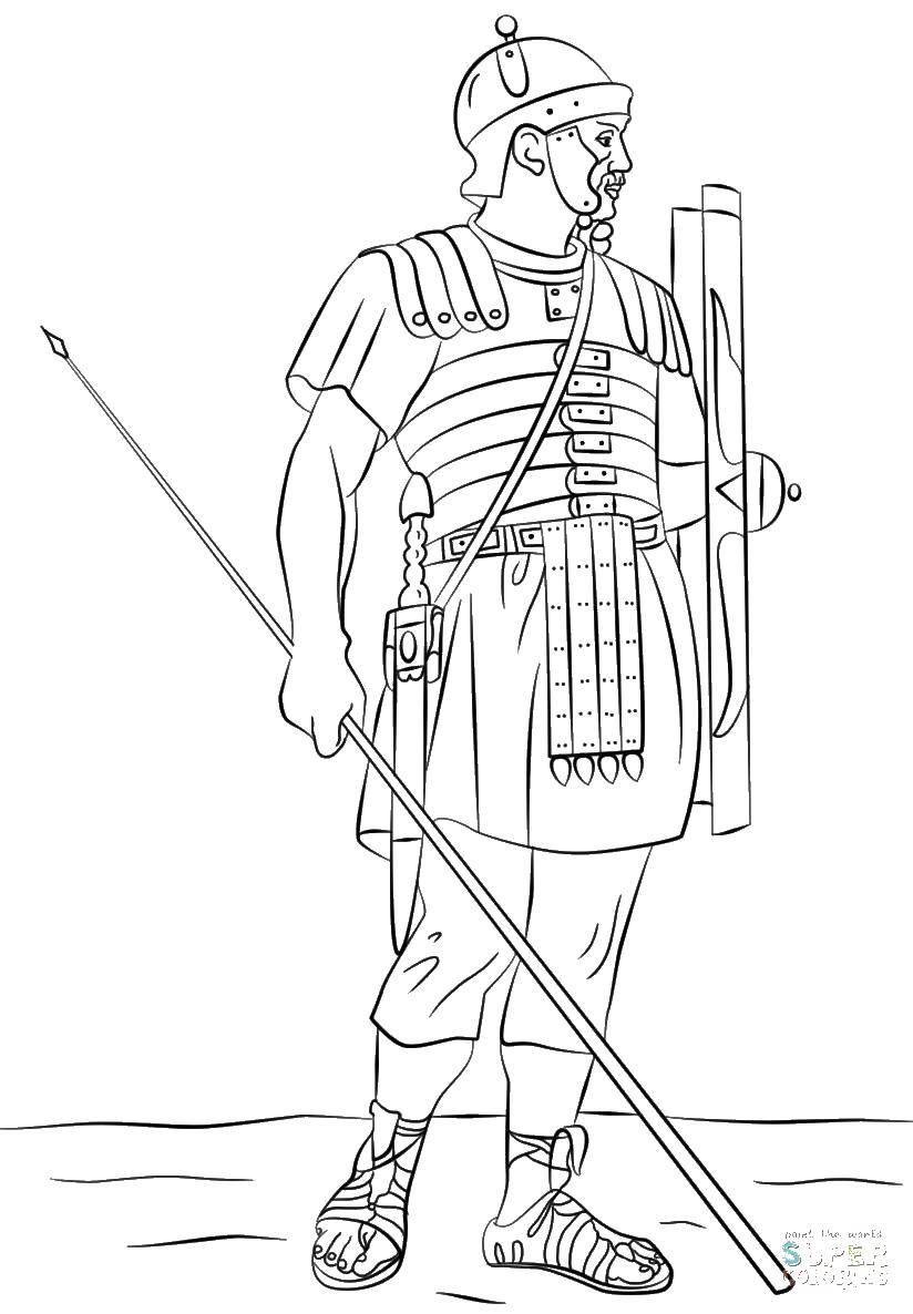 Coloring Warrior in armor. Category People. Tags:  people, war, armor.