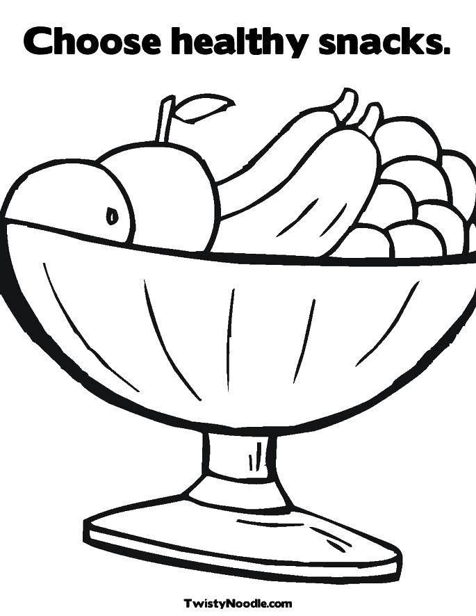 Coloring Choose healthy snacks. Category The food. Tags:  food, fruit, snack.