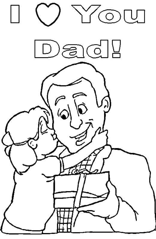 Coloring I love you, dad. Category I love you. Tags:  I love dad, daddy, daughter, family.