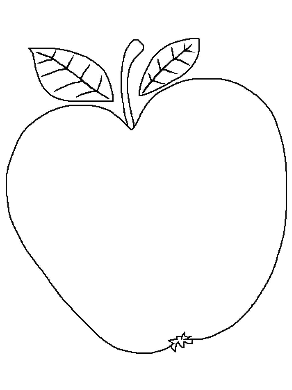 Название: Раскраска Яблоко. Категория: фрукты. Теги: яблоки.