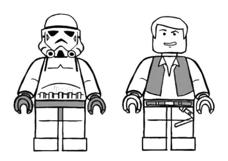 Название: Раскраска Звездные войны в лего.. Категория: Лего. Теги: лего, конструктор, звездные войны.