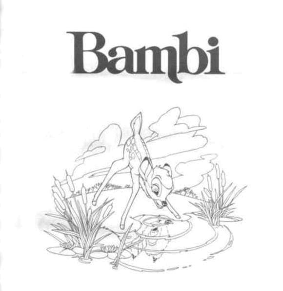 Coloring Bambi fawn. Category Disney coloring pages. Tags:  Disney, deer, Bambi.