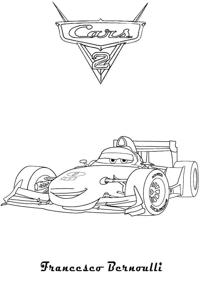 Coloring Francesco Bernoulli from the cartoon cars. Category Machine . Tags:  Francesco Bernoulli, Cars.