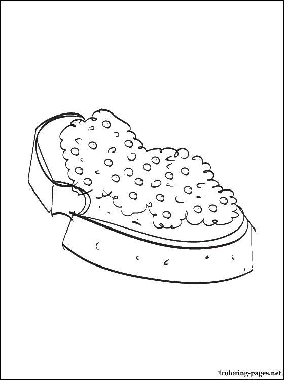 Coloring Bread with caviar. Category bread. Tags:  bread, eggs.
