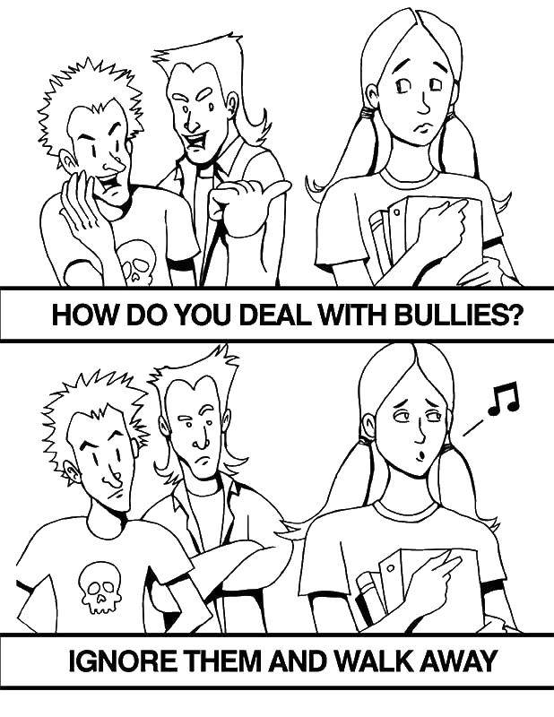 Coloring How do you deal with bullies?. Category For teenagers. Tags:  Rascruci for Teens.