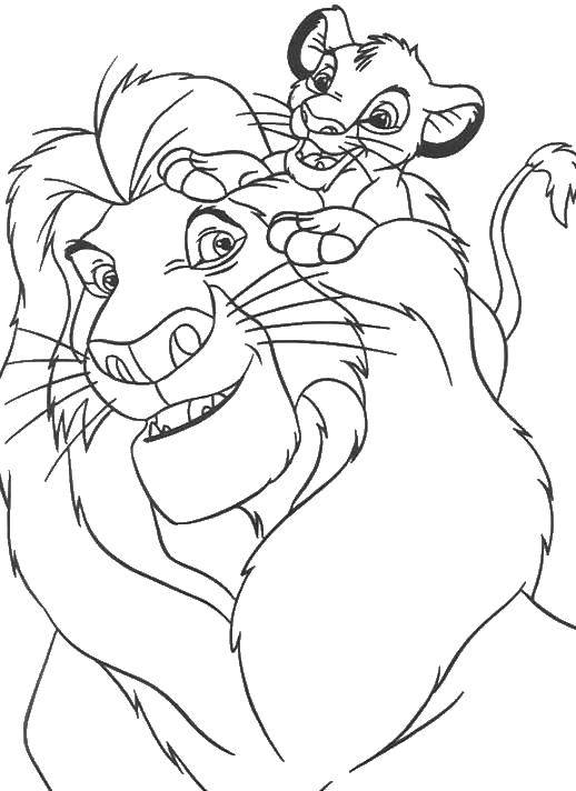 Coloring The lion king. Category Disney coloring pages. Tags:  The lion king, cartoons, Disney.