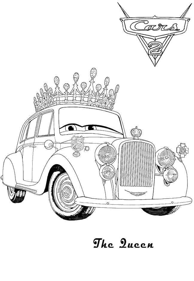 Coloring Queen cars. Category Wheelbarrows. Tags:  the cars, Queen.