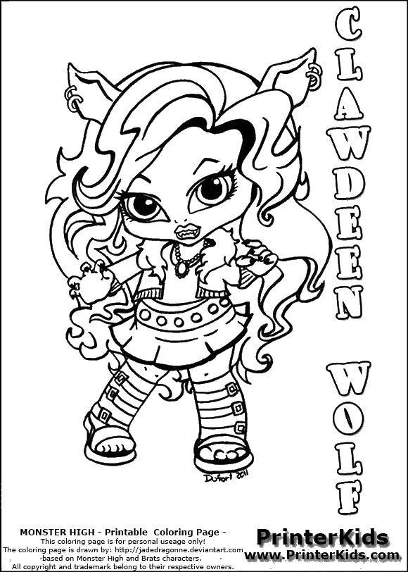 Coloring Beauty Claudine Wolfe. Category Monster high. Tags:  Monster High.