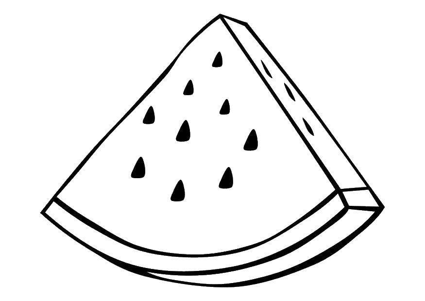 Coloring A slice of watermelon. Category Fruits. Tags:  watermelon, seeds, berries.