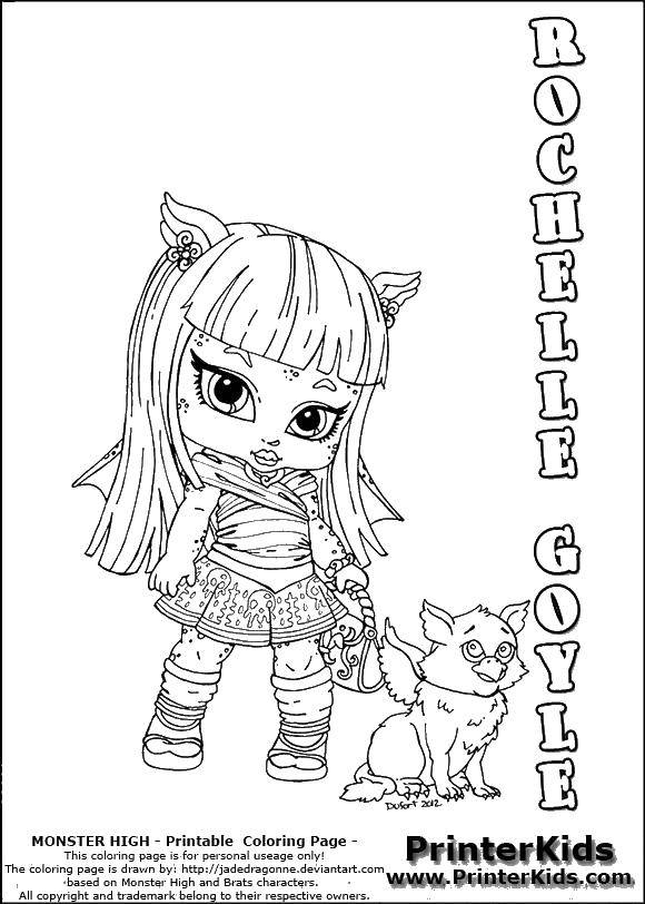 Coloring Little doll monster high. Category Monster high. Tags:  Monster high, doll, cartoons.