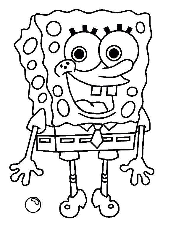 Coloring Cute spongebob. Category Spongebob. Tags:  Cartoon character.