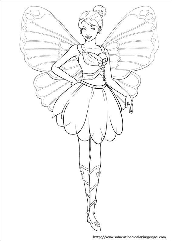 Coloring Cute fairy Barbie. Category Barbie . Tags:  Fairy, forest, fairy tale.