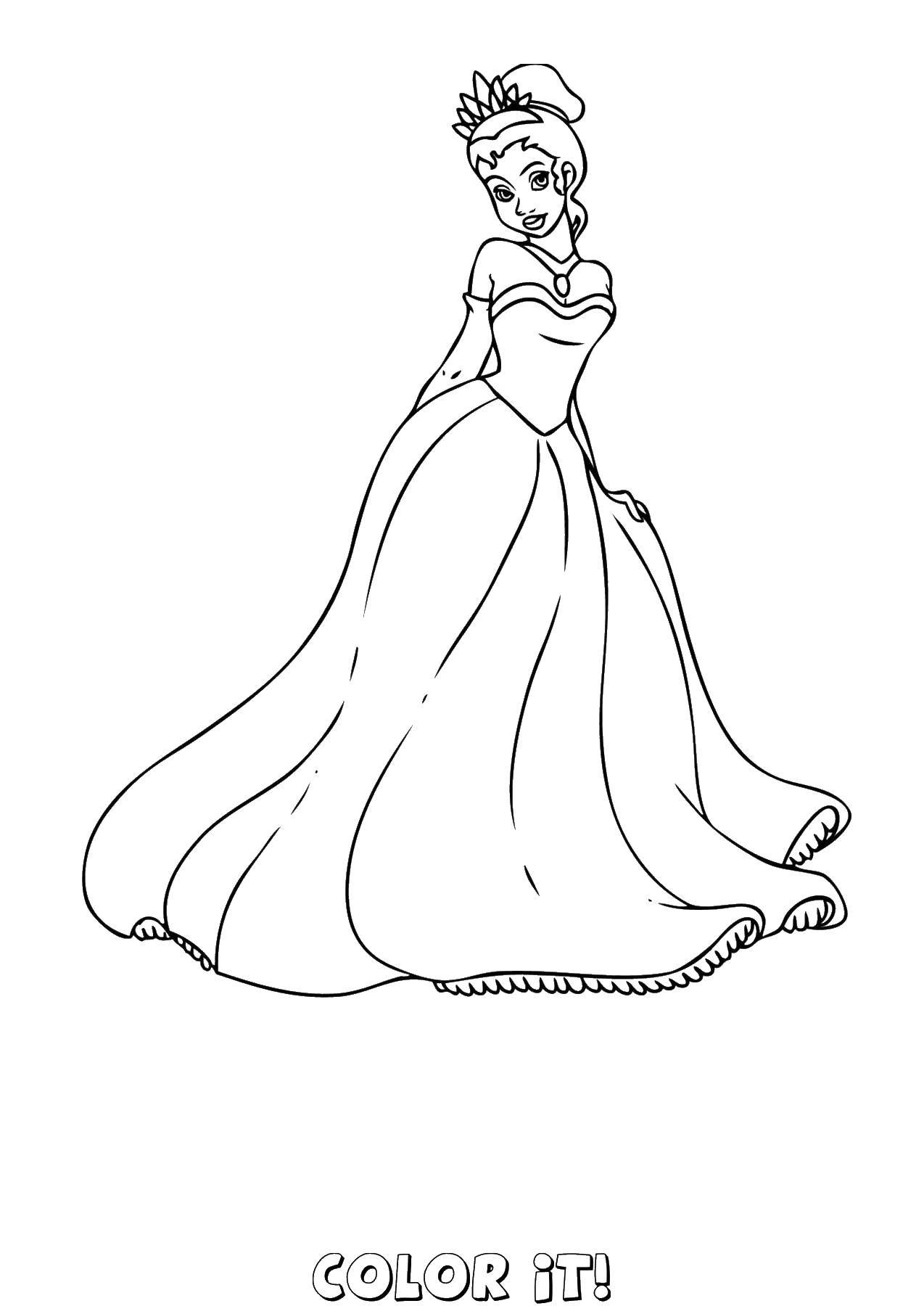 Coloring Very beautiful dress Belle. Category Princess. Tags:  Beauty and the Beast, Disney.