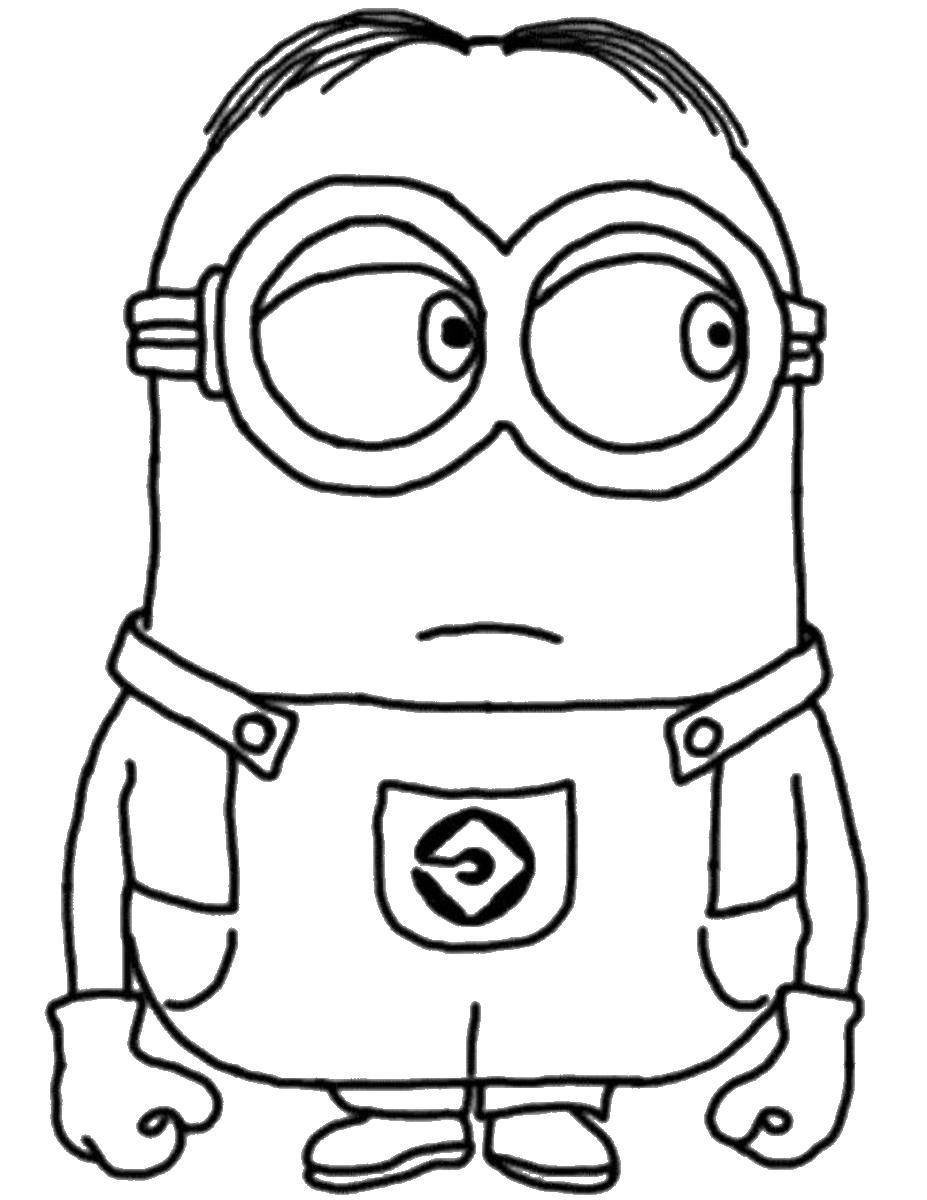 Coloring Careful minion. Category the minions. Tags:  Cartoon character.