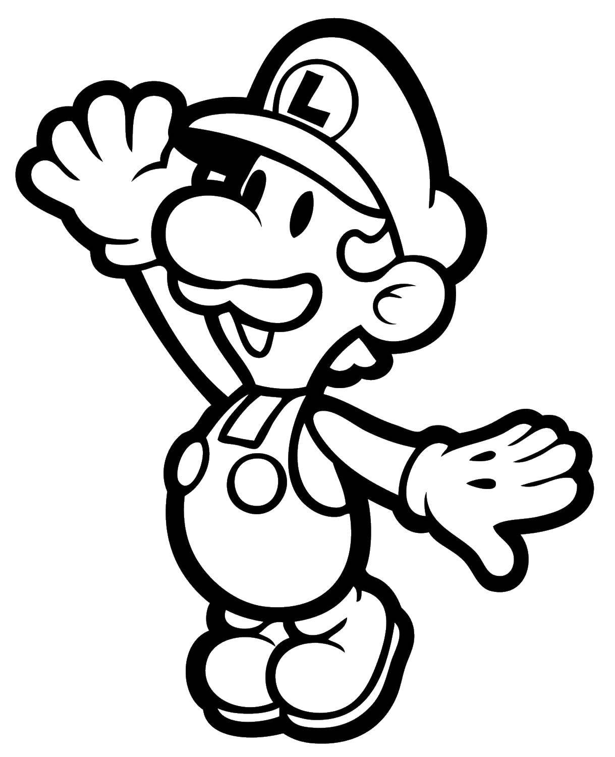 Coloring The character of the game Luigi. Category The character from the game. Tags:  Games, Mario.