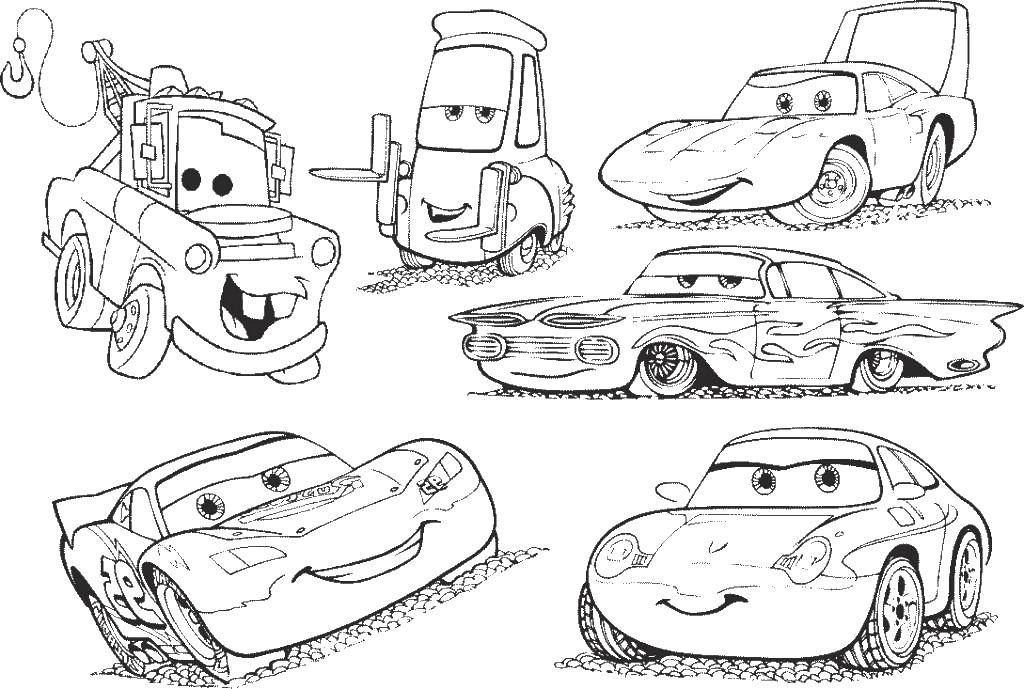 Coloring Characters cars. Category Wheelbarrows. Tags:  cars, Makvin.