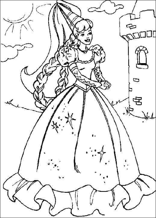 Coloring Princess cap. Category For girls. Tags:  for girls, princesses, Princess.