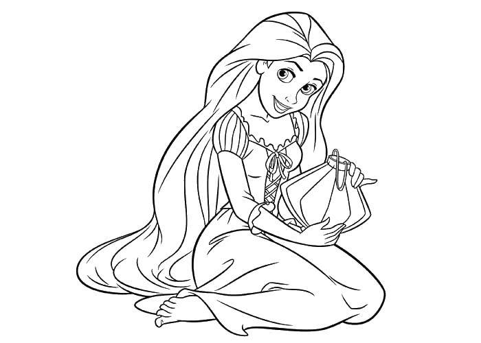 Coloring Rapunzel is very cute. Category Princess. Tags:  Disney, Rapunzel.