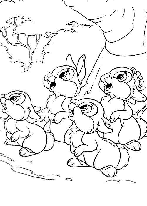 Название: Раскраска Рисунок зайчиков в лесу. Категория: домашние животные. Теги: заяц, кролик.