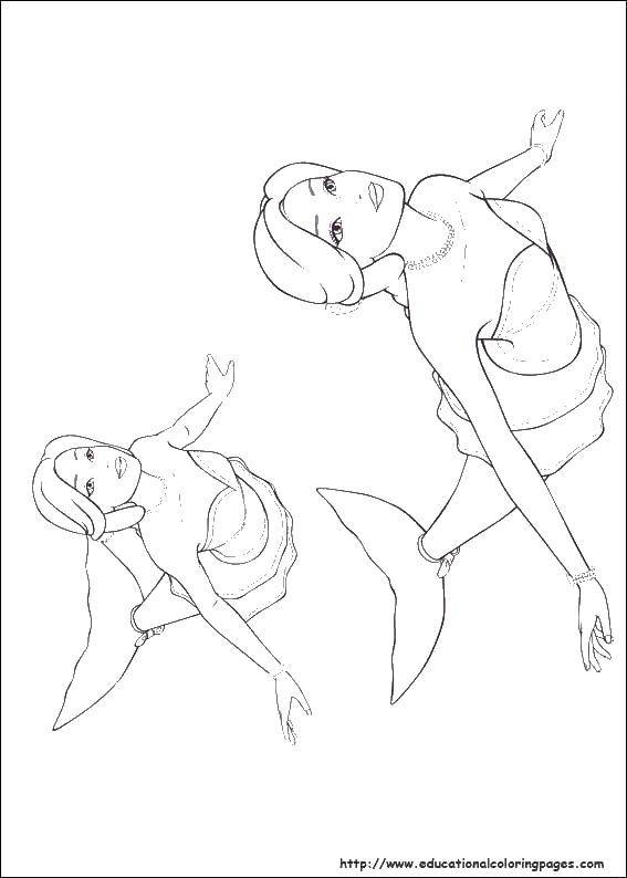 Coloring Mermaid. Category The little mermaid. Tags:  mermaids, Barbie.