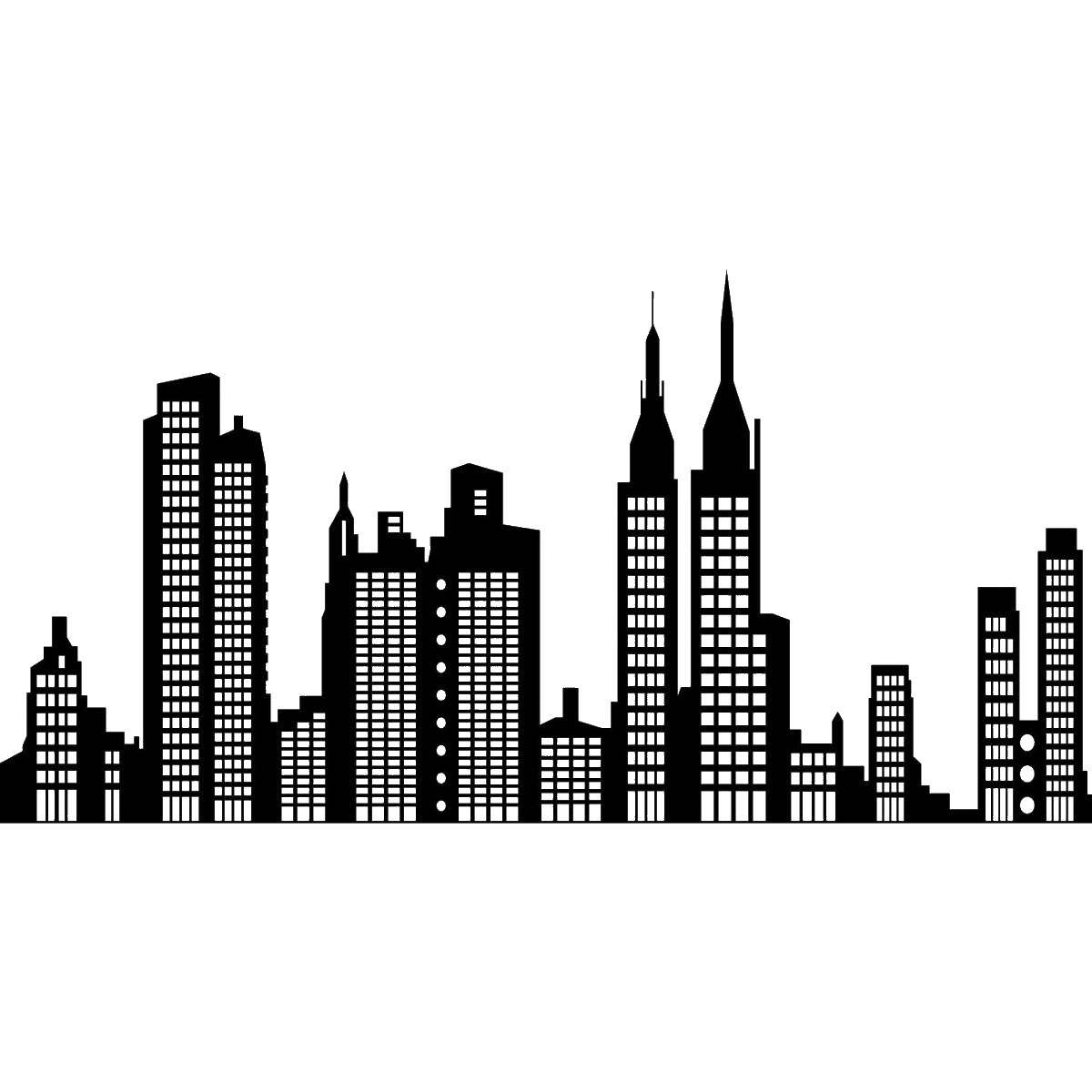 Coloring The silhouette of the city. Category the city. Tags:  The city , home, building.
