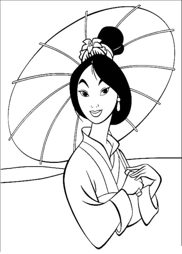 Coloring Umbrella Mulan. Category Disney coloring pages. Tags:  Disney, Mulan.