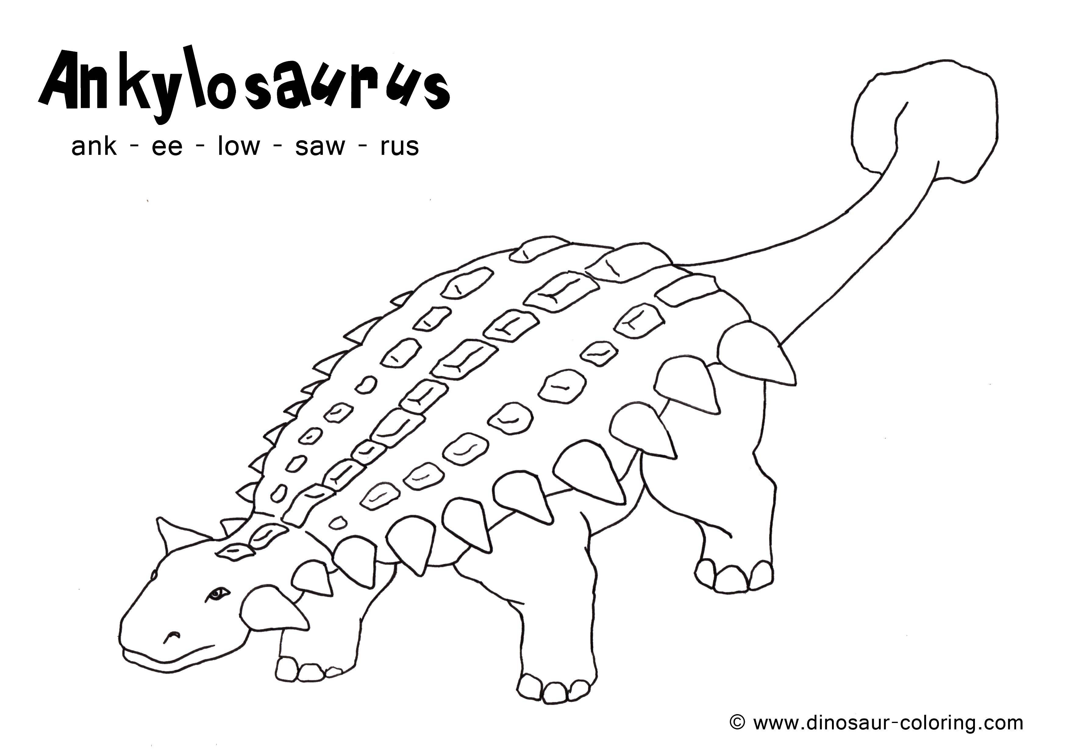 Название: Раскраска Анкилозавр с шипами. Категория: парк юрского периода. Теги: Динозавры.