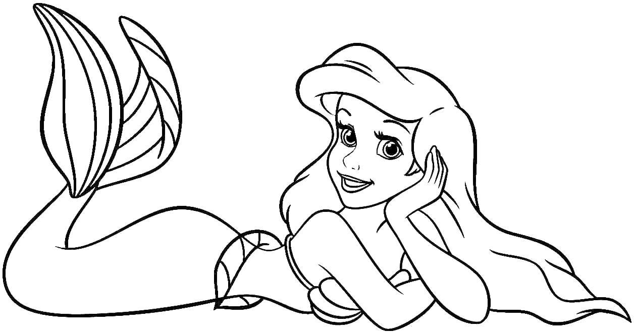 Coloring Ariel lies. Category The little mermaid. Tags:  Disney, the little mermaid, Ariel.