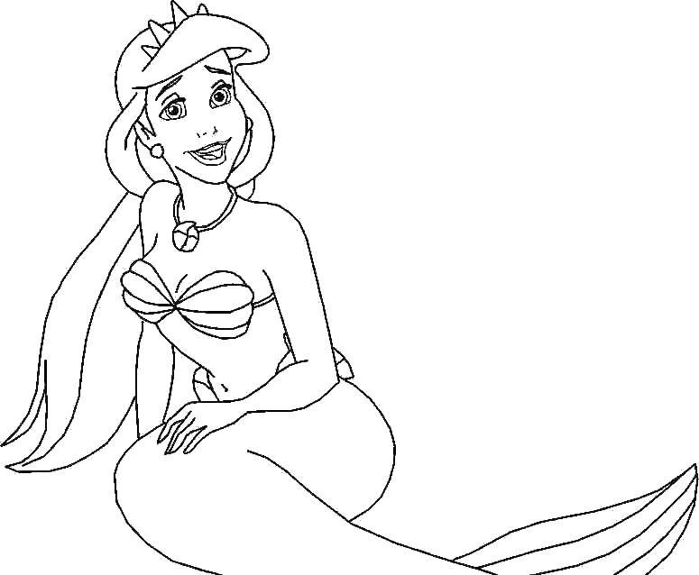 Coloring Ariel with beautiful ornaments. Category The little mermaid. Tags:  Disney, the little mermaid, Ariel.