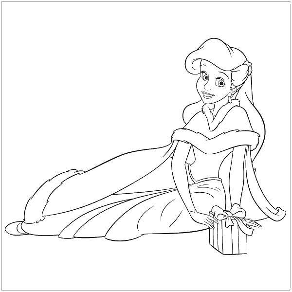 Coloring Ariel with gifts. Category The little mermaid. Tags:  Disney, the little mermaid, Ariel.