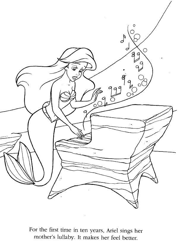 Coloring Ariel thinks of his mother. Category The little mermaid. Tags:  Disney, the little mermaid, Ariel.