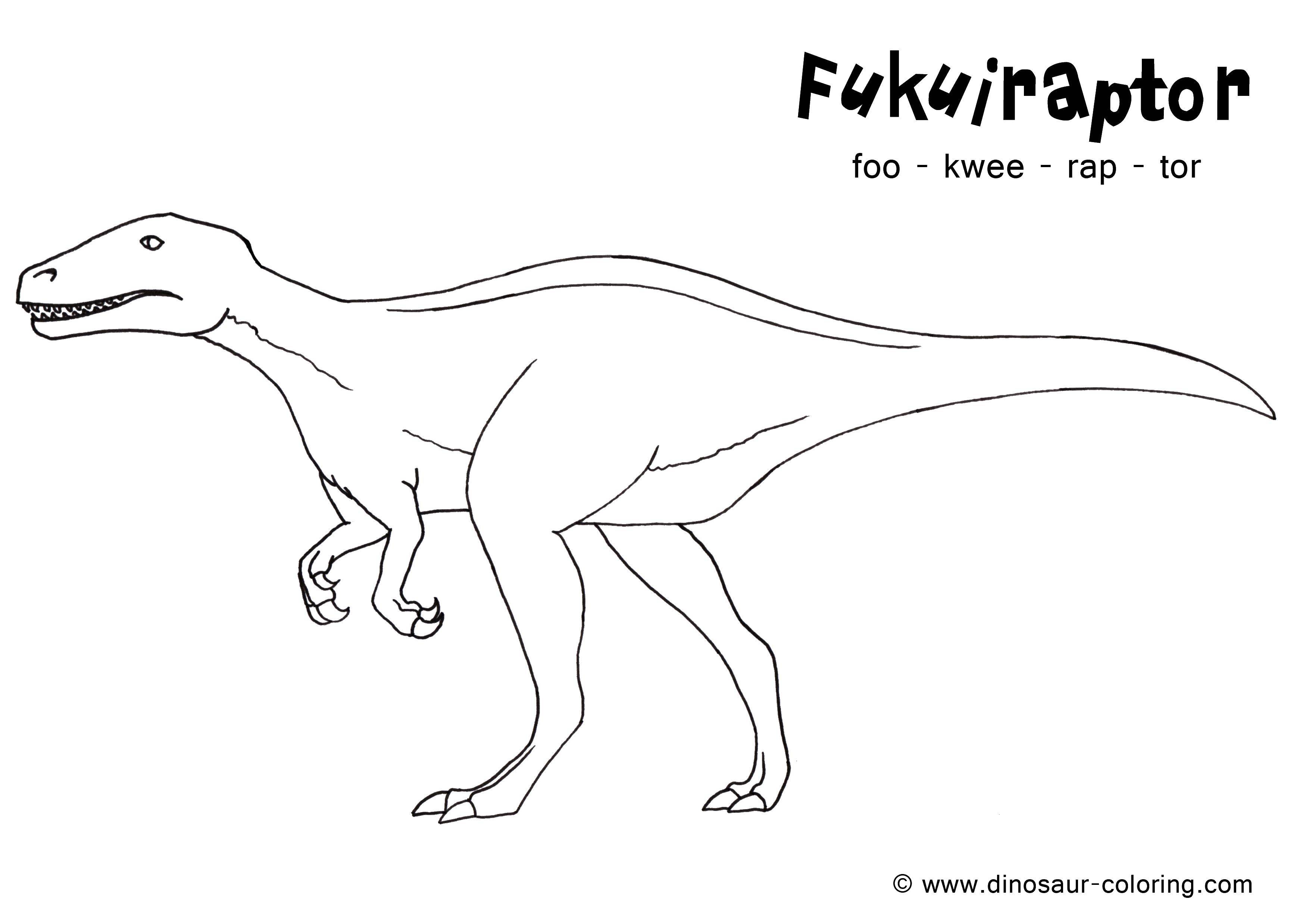 Название: Раскраска Динозавр фукуираптор. Категория: парк юрского периода. Теги: Динозавры.
