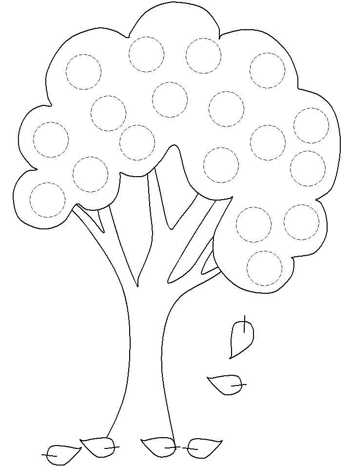 Название: Раскраска Дорисуй круги на дереве. Категория: Контур дерева. Теги: Контур, дерева.