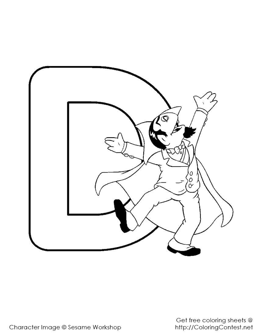 Coloring Dracula d. Category English alphabet. Tags:  The alphabet, letters, words.