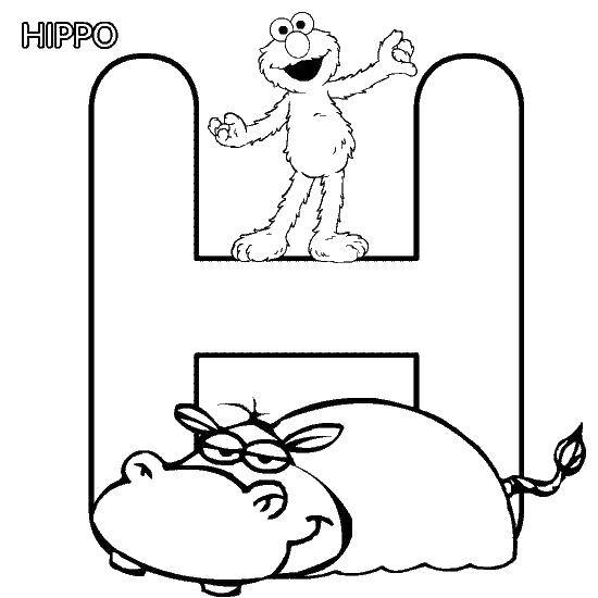 Coloring Hippo g. Category English alphabet. Tags:  The alphabet, letters, words.
