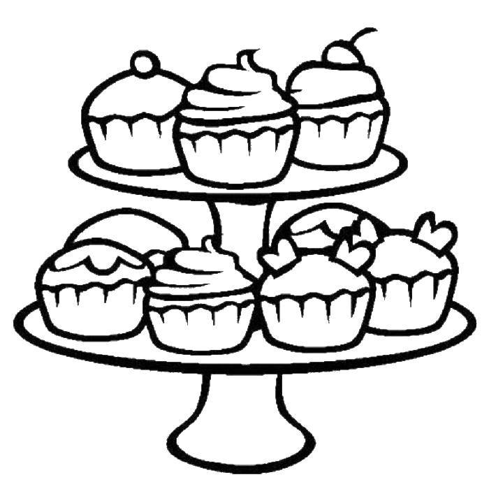 Coloring Cupcakes. Category sweets. Tags:  sweets, cupcakes.
