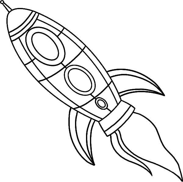 Coloring Little rocket. Category rockets. Tags:  Space, rocket, stars.