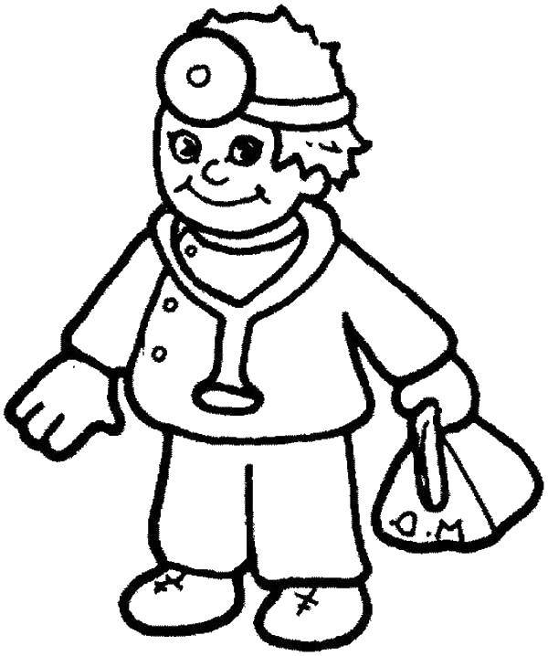 Coloring Little doctor. Category Medical coloring pages. Tags:  Medical coloring pages.