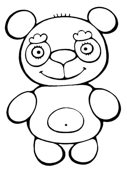 Название: Раскраска Медведь хочет в теремок. Категория: Раскраски для малышей. Теги: Животные, медвежонок.