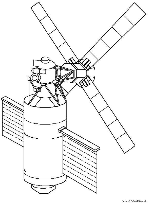 Coloring A huge satellite. Category rockets. Tags:  Space, satellites, universe.
