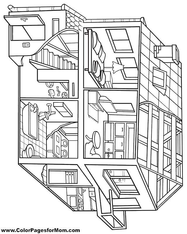 Coloring House plan. Category building. Tags:  House, building.