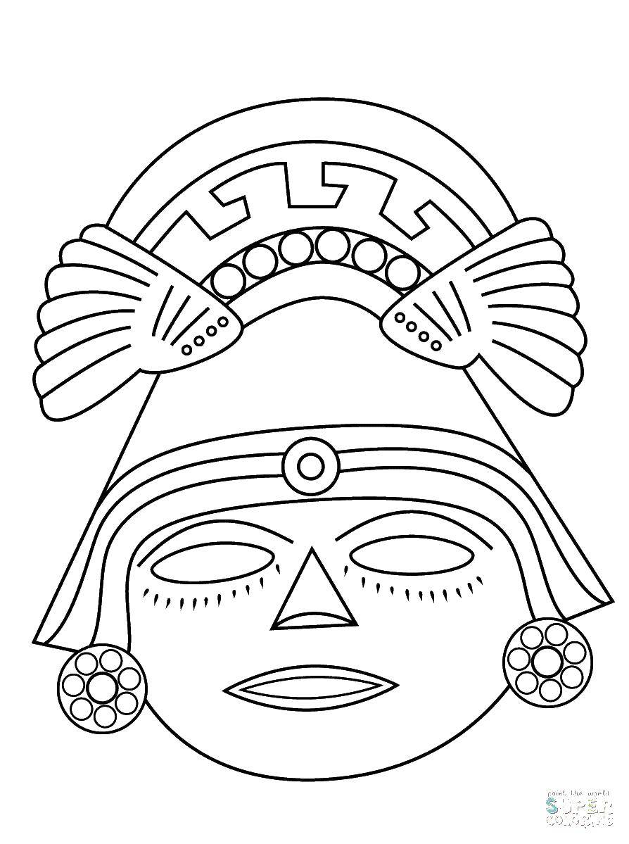Coloring Tribal mask. Category Masks . Tags:  Masquerade, mask.